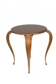 Mid Century Bronzed Metal And Faux Tortoise Table - 4139728