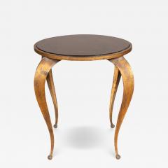 Mid Century Bronzed Metal And Faux Tortoise Table - 4153717