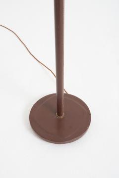 Mid Century Brown Faux Leather Floor Lamp - 3706104