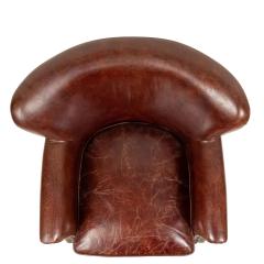 Mid Century Brown Leather Club Chairs - 4660347