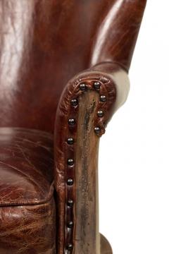 Mid Century Brown Leather Club Chairs - 4660348