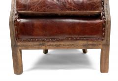 Mid Century Brown Leather Club Chairs - 4660350
