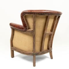 Mid Century Brown Leather Club Chairs - 4660352