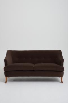 Mid Century Brown Velvet Sofa - 2876508