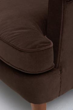 Mid Century Brown Velvet Sofa - 2876512