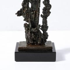 Mid Century Brutalist Abstract Organic Bronze Marble Sculpture signed Marion N - 3976258