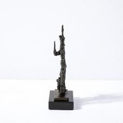Mid Century Brutalist Abstract Organic Bronze Marble Sculpture signed Marion N - 3976331