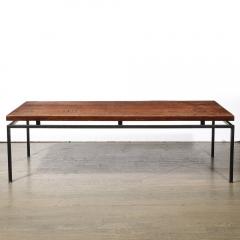 Mid Century Brutalist Abstract Textural Copper Cocktail Table w Black Supports - 4233741