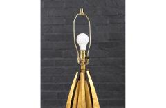 Mid Century Brutalist Flame Leaf Gilt Metal Table Lamps - 4196311