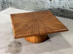 Mid Century Bullnose Edge Tiger Wood Coffee Table 1970 - 3595786