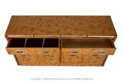 Mid Century Burl Wood Sideboard Credenza Bar Cabinet Media Console - 3896240