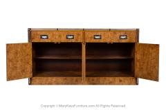 Mid Century Burl Wood Sideboard Credenza Bar Cabinet Media Console - 3896243