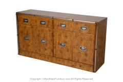 Mid Century Burl Wood Sideboard Credenza Bar Cabinet Media Console - 3896244