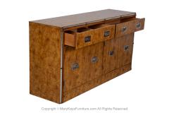 Mid Century Burl Wood Sideboard Credenza Bar Cabinet Media Console - 3896246