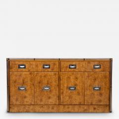 Mid Century Burl Wood Sideboard Credenza Bar Cabinet Media Console - 3900605