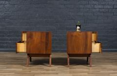 Mid Century Californian Modern Sculpted Walnut Night Stands - 4201976
