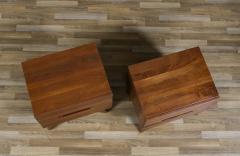 Mid Century Californian Modern Sculpted Walnut Night Stands - 4201977