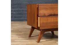 Mid Century Californian Modern Sculpted Walnut Night Stands - 4201979