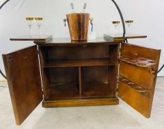 Mid Century Campaign Style Mahogany Flip Top Dry Bar Cabinet Server or Chest - 2865097