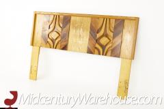 Mid Century Canadian Brutalist Queen Rosewood and Oak Headboard - 2354409