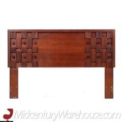 Mid Century Canadian Brutalist Walnut Queen Headboard - 3687928