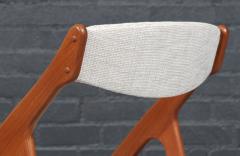 Mid Century Canadian Modern Sculpted Teak Tweed Dining Chairs - 4567973