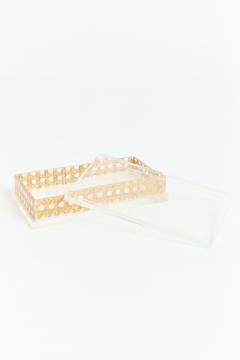 Mid Century Cane and Perspex Box - 4107998