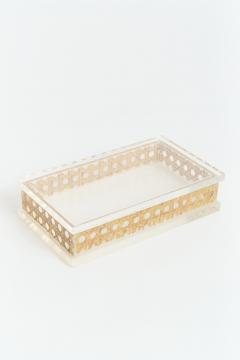 Mid Century Cane and Perspex Box - 4108002