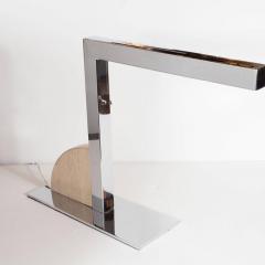Mid Century Cantilever Chrome and Travertine Desk or Table Lamp - 1484076