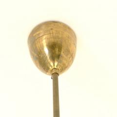 Mid Century Ceiling Lamp in Brass Glass with Spring Decorations Finland 1950s - 4597233