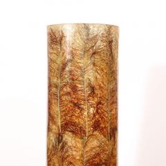 Mid Century Ceramic Table Lamp W Naturalist Resin Shade Illuminated Cutout - 4376993