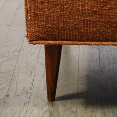 Mid Century Channel Back Armchair W Ebonized Walnut Legs Marmalade Upholstery - 2551152