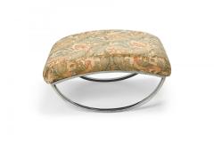Mid Century Chrome Frame Upholstered Top Rocking Ottoman - 4661908