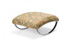 Mid Century Chrome Frame Upholstered Top Rocking Ottoman - 4661909