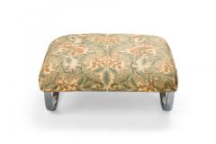 Mid Century Chrome Frame Upholstered Top Rocking Ottoman - 4661910