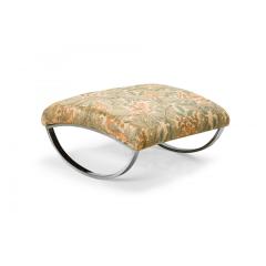 Mid Century Chrome Frame Upholstered Top Rocking Ottoman - 4718116