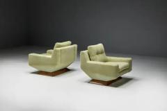 Mid Century Club Chairs in Pierre Frey Chenille Italy 1960s - 3472285