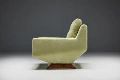 Mid Century Club Chairs in Pierre Frey Chenille Italy 1960s - 3472425