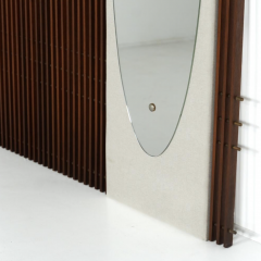 Mid Century Coat Rack with Integrated Mirror Italy 1970s - 4373605
