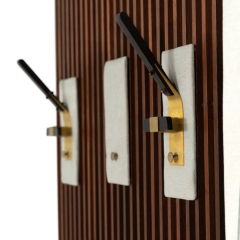 Mid Century Coat Rack with Integrated Mirror Italy 1970s - 4373609