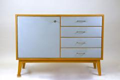 Mid Century Commode Chest Of Drawers With Powder Blue Fronts Austria ca 1960 - 3444678