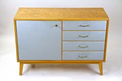 Mid Century Commode Chest Of Drawers With Powder Blue Fronts Austria ca 1960 - 3444679