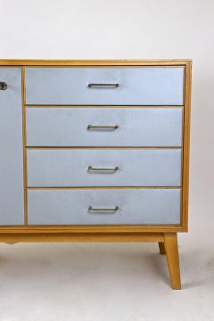 Mid Century Commode Chest Of Drawers With Powder Blue Fronts Austria ca 1960 - 3444681