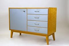 Mid Century Commode Chest Of Drawers With Powder Blue Fronts Austria ca 1960 - 3444687