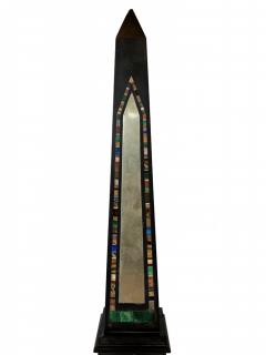 Mid Century Continental Large Marmo Negro and Specimen Marble Grand Tour Obelisk - 4197164