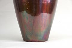 Mid Century Copper Floor Vase Iridescent Glazed Handforged AT circa 1970 - 3324945