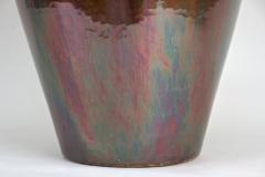 Mid Century Copper Floor Vase Iridescent Glazed Handforged AT circa 1970 - 3324948