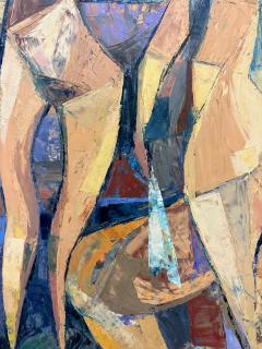 Mid Century Cubist Abstract Female Nudes Oil Painting by Andr Poirson - 4611497