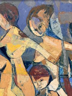 Mid Century Cubist Abstract Female Nudes Oil Painting by Andr Poirson - 4611499