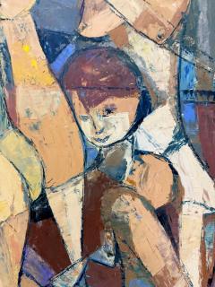 Mid Century Cubist Abstract Female Nudes Oil Painting by Andr Poirson - 4611503
